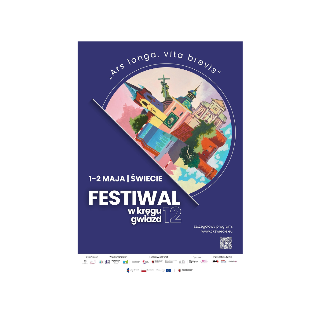 Plakat wydarzenia Festiwal w kręgu 12 gwiazd w dniach od 1 do 2 maja 2024